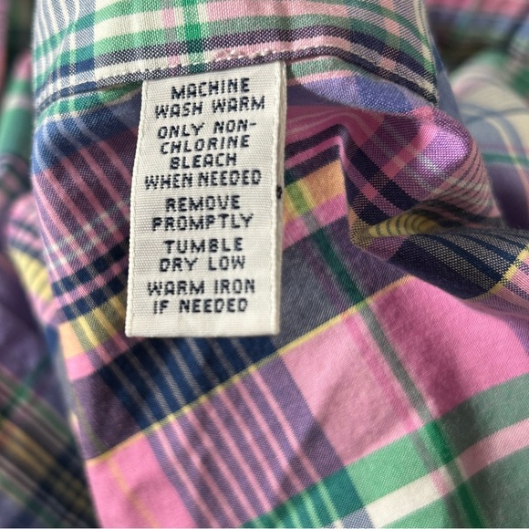 POLO Ralph Lauren Button Down Shirt Men's Classic Fit Blue Pink Plaid Size M - Picture 5 of 7